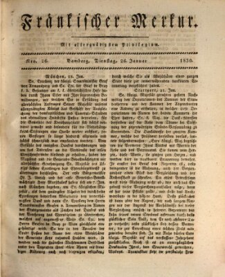Fränkischer Merkur (Bamberger Zeitung) Dienstag 26. Januar 1830