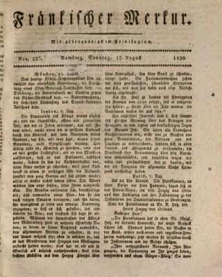Fränkischer Merkur (Bamberger Zeitung) Sonntag 15. August 1830