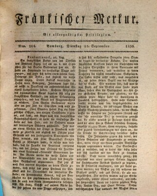 Fränkischer Merkur (Bamberger Zeitung) Dienstag 21. September 1830