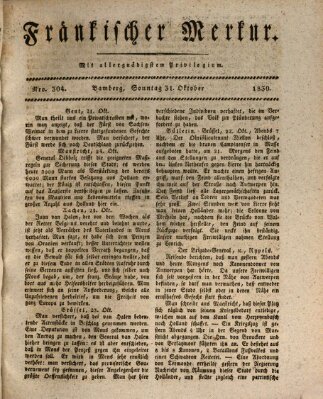Fränkischer Merkur (Bamberger Zeitung) Sonntag 31. Oktober 1830