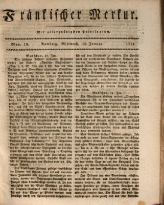 Fränkischer Merkur (Bamberger Zeitung) Mittwoch 19. Januar 1831