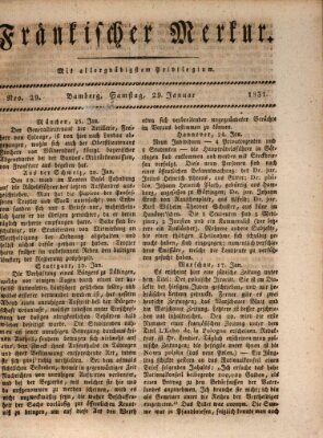 Fränkischer Merkur (Bamberger Zeitung) Samstag 29. Januar 1831
