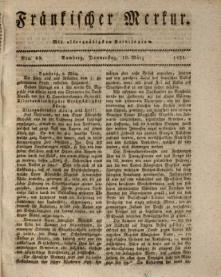 Fränkischer Merkur (Bamberger Zeitung) Donnerstag 10. März 1831