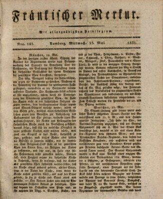 Fränkischer Merkur (Bamberger Zeitung) Mittwoch 25. Mai 1831