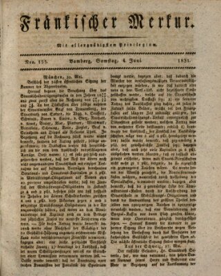 Fränkischer Merkur (Bamberger Zeitung) Samstag 4. Juni 1831