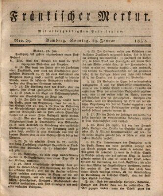 Fränkischer Merkur (Bamberger Zeitung) Sonntag 29. Januar 1832