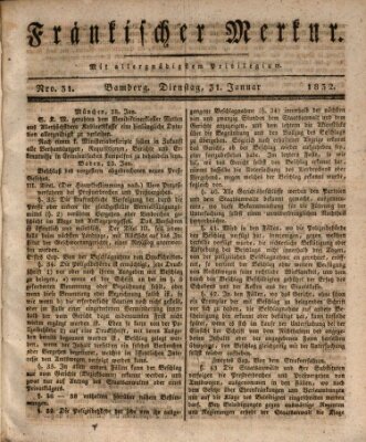 Fränkischer Merkur (Bamberger Zeitung) Dienstag 31. Januar 1832