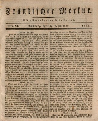 Fränkischer Merkur (Bamberger Zeitung) Freitag 3. Februar 1832