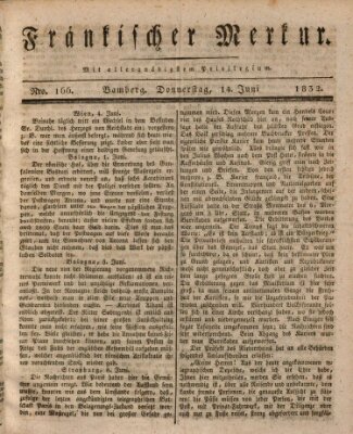 Fränkischer Merkur (Bamberger Zeitung) Donnerstag 14. Juni 1832