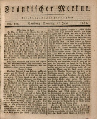 Fränkischer Merkur (Bamberger Zeitung) Sonntag 17. Juni 1832