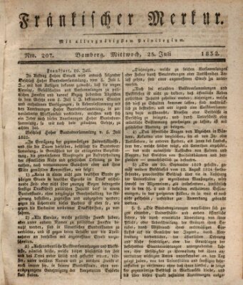 Fränkischer Merkur (Bamberger Zeitung) Mittwoch 25. Juli 1832