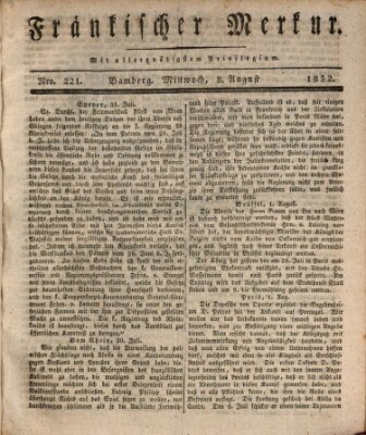 Fränkischer Merkur (Bamberger Zeitung) Mittwoch 8. August 1832