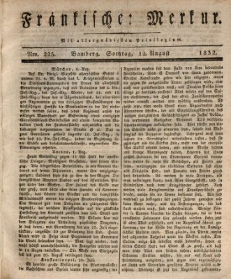 Fränkischer Merkur (Bamberger Zeitung) Sonntag 12. August 1832