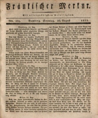 Fränkischer Merkur (Bamberger Zeitung) Sonntag 26. August 1832