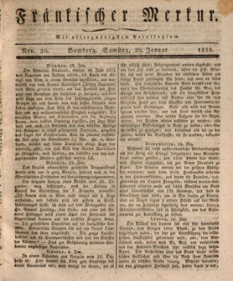 Fränkischer Merkur (Bamberger Zeitung) Samstag 26. Januar 1833