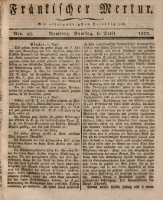 Fränkischer Merkur (Bamberger Zeitung) Samstag 6. April 1833