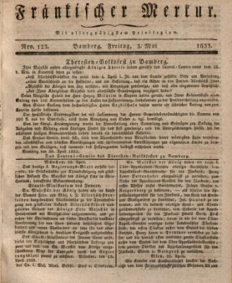 Fränkischer Merkur (Bamberger Zeitung) Freitag 3. Mai 1833