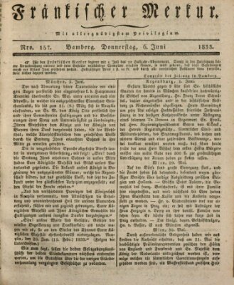 Fränkischer Merkur (Bamberger Zeitung) Donnerstag 6. Juni 1833