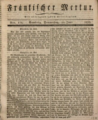 Fränkischer Merkur (Bamberger Zeitung) Donnerstag 20. Juni 1833