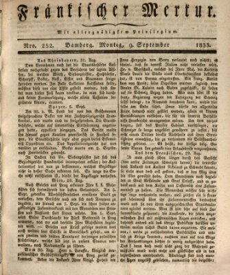 Fränkischer Merkur (Bamberger Zeitung) Montag 9. September 1833
