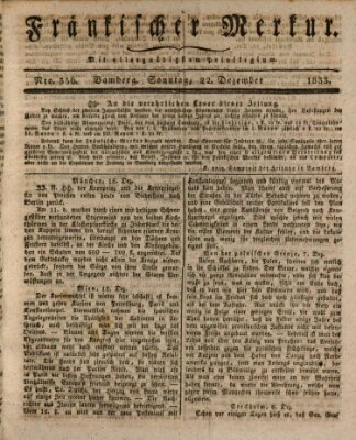 Fränkischer Merkur (Bamberger Zeitung) Sonntag 22. Dezember 1833