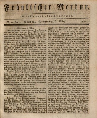 Fränkischer Merkur (Bamberger Zeitung) Donnerstag 6. März 1834