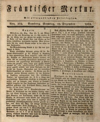 Fränkischer Merkur (Bamberger Zeitung) Sonntag 28. Dezember 1834