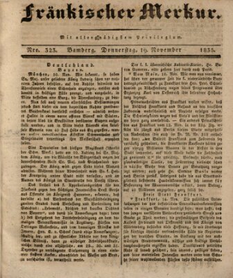 Fränkischer Merkur (Bamberger Zeitung) Donnerstag 19. November 1835