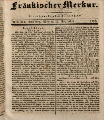 Fränkischer Merkur (Bamberger Zeitung) Montag 28. Dezember 1835