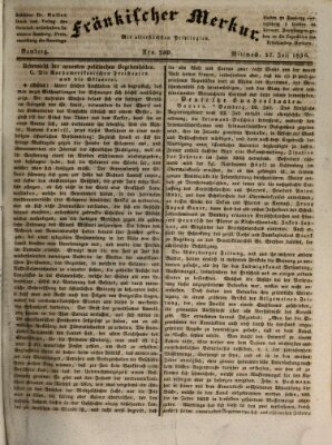 Fränkischer Merkur (Bamberger Zeitung) Mittwoch 27. Juli 1836