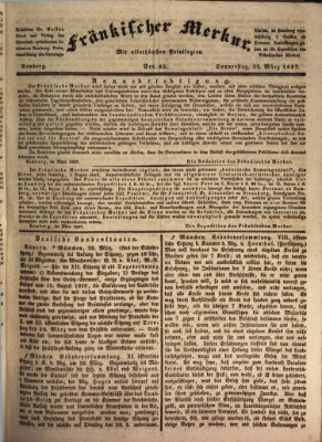 Fränkischer Merkur (Bamberger Zeitung) Donnerstag 23. März 1837