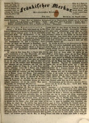 Fränkischer Merkur (Bamberger Zeitung) Mittwoch 30. August 1837