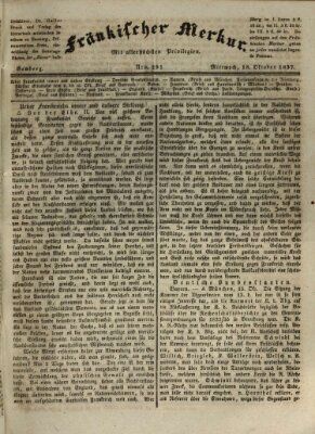 Fränkischer Merkur (Bamberger Zeitung) Mittwoch 18. Oktober 1837