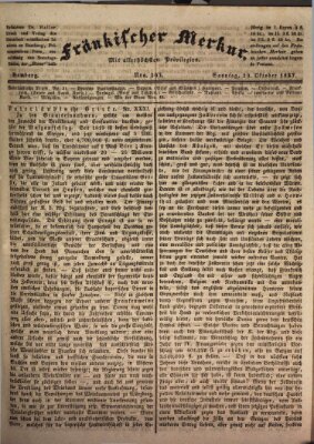 Fränkischer Merkur (Bamberger Zeitung) Sonntag 29. Oktober 1837
