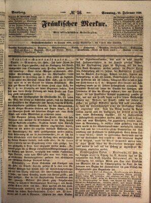 Fränkischer Merkur (Bamberger Zeitung) Sonntag 25. Februar 1838