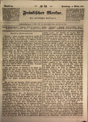 Fränkischer Merkur (Bamberger Zeitung) Sonntag 4. März 1838