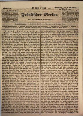Fränkischer Merkur (Bamberger Zeitung) Montag 16. April 1838