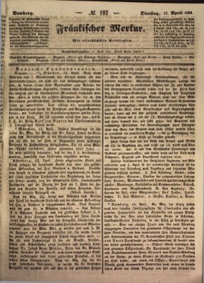 Fränkischer Merkur (Bamberger Zeitung) Dienstag 17. April 1838