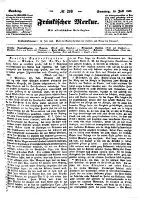 Fränkischer Merkur (Bamberger Zeitung) Sonntag 29. Juli 1838