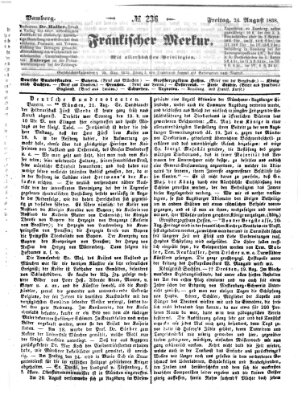 Fränkischer Merkur (Bamberger Zeitung) Freitag 24. August 1838