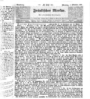 Fränkischer Merkur (Bamberger Zeitung) Montag 8. Oktober 1838