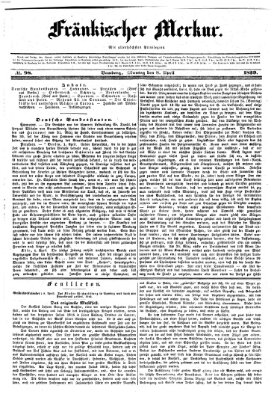 Fränkischer Merkur (Bamberger Zeitung) Montag 8. April 1839