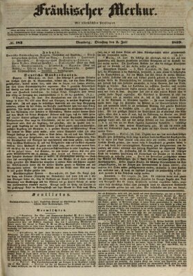 Fränkischer Merkur (Bamberger Zeitung) Dienstag 2. Juli 1839