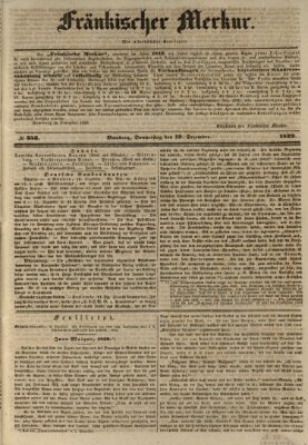 Fränkischer Merkur (Bamberger Zeitung) Donnerstag 19. Dezember 1839