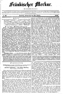 Fränkischer Merkur (Bamberger Zeitung) Donnerstag 23. Januar 1840