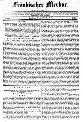 Fränkischer Merkur (Bamberger Zeitung) Montag 6. April 1840