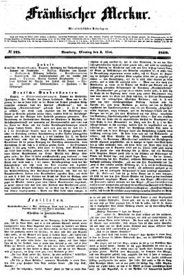 Fränkischer Merkur (Bamberger Zeitung) Montag 4. Mai 1840