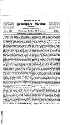 Fränkischer Merkur (Bamberger Zeitung) Samstag 12. Dezember 1840