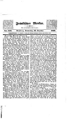 Fränkischer Merkur (Bamberger Zeitung) Donnerstag 24. Dezember 1840
