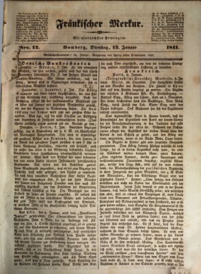 Fränkischer Merkur (Bamberger Zeitung) Dienstag 12. Januar 1841